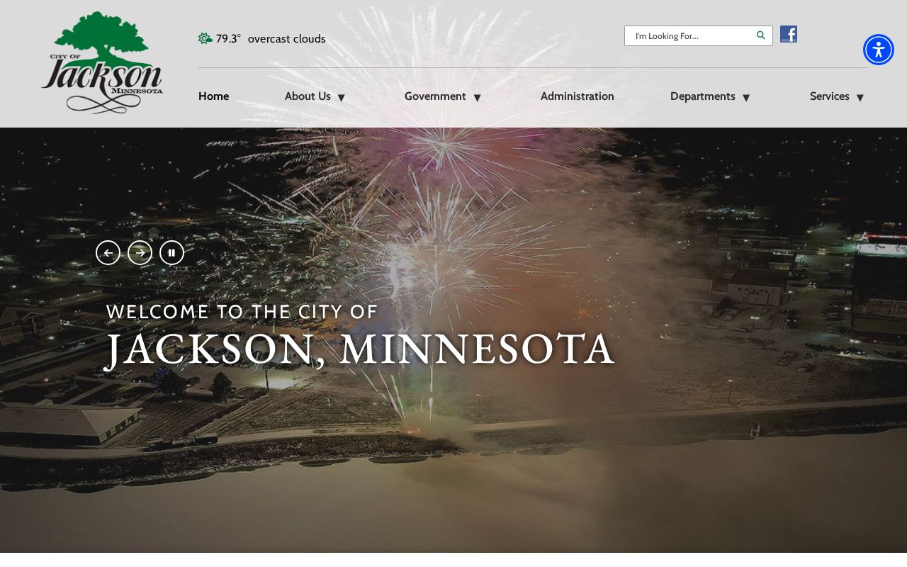 Jackson County municipal court warrant page showing the city of Jackson municipal contact page
